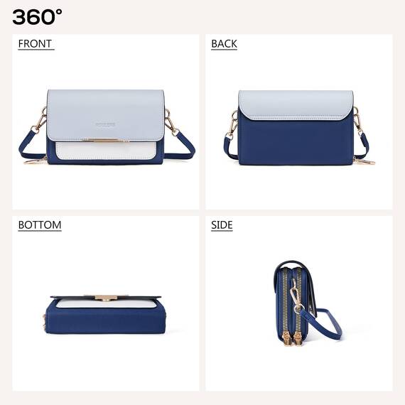 Roulens Klein Handy Umhängetasche,Damen Kleine Umhängetasche, Veganes Leder Crossbody Schultertasche Reisepass Handytasche mit Kartenschlitz Verstellbar Abnehmbar Schultergurt