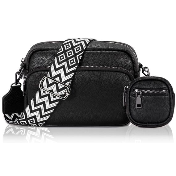 GASSDA Crossbody Bag Damen Kleine Umhängetasche Damen Breiter Gurt PU Leder Handtasche mit Abnehmbarem Schultergurt