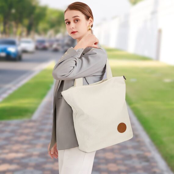 JANSBEN Damen Canvas Handtasche Schultertasche Casual Multifunktionale Umhängetaschen Groß für Arbeit Schule Shopper Lässige täglich (grün)
