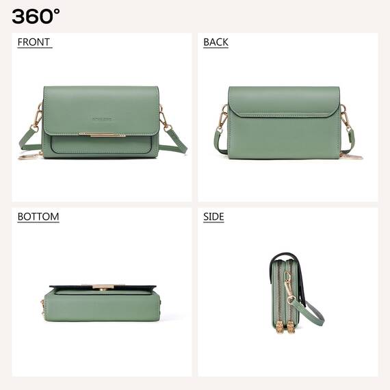 Roulens Klein Handy Umhängetasche,Damen Kleine Umhängetasche, Veganes Leder Crossbody Schultertasche Reisepass Handytasche mit Kartenschlitz Verstellbar Abnehmbar Schultergurt