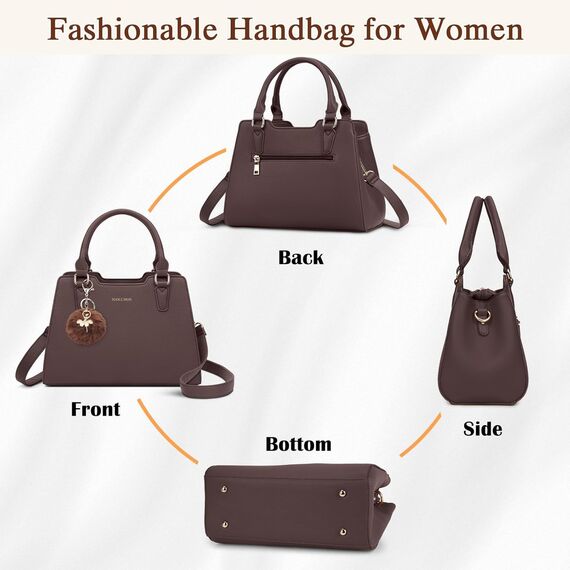 IGOLUMON Handtasche Damen Mittelgroß Tasche Leder Henkeltasche Damen-Henkeltaschen Tote Bag Handtaschen Taschen Schultertaschen Umhängetasche Schultertasche Damenhandtaschen Kaffee