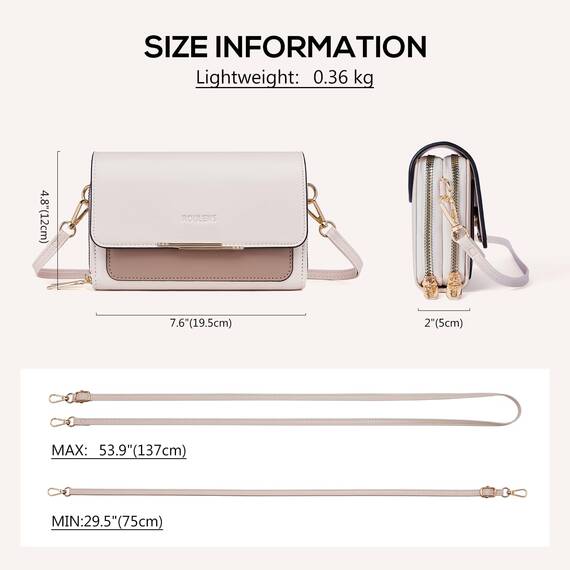Roulens Klein Handy Umhängetasche,Damen Kleine Umhängetasche, Veganes Leder Crossbody Schultertasche Reisepass Handytasche mit Kartenschlitz Verstellbar Abnehmbar Schultergurt