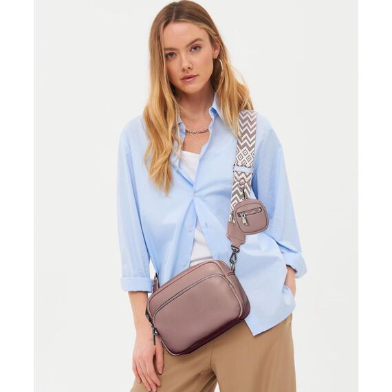 GASSDA Crossbody Bag Damen, Kleine Umhängetasche Damen Breiter Gurt PU Leder Handtasche mit Abnehmbarem Schultergurt