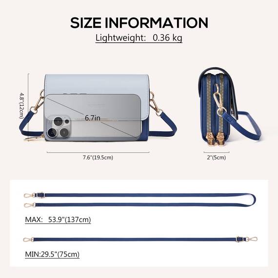 Roulens Klein Handy Umhängetasche,Damen Kleine Umhängetasche, Veganes Leder Crossbody Schultertasche Reisepass Handytasche mit Kartenschlitz Verstellbar Abnehmbar Schultergurt
