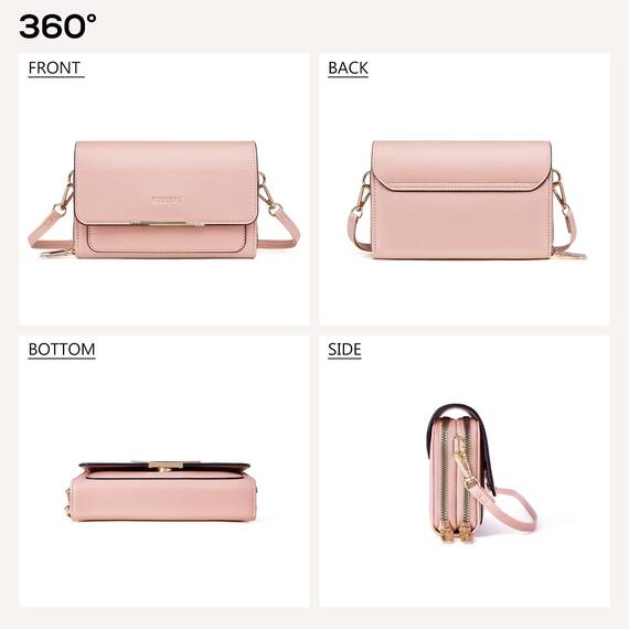 Roulens Klein Handy Umhängetasche,Damen Kleine Umhängetasche, Veganes Leder Crossbody Schultertasche Reisepass Handytasche mit Kartenschlitz Verstellbar Abnehmbar Schultergurt