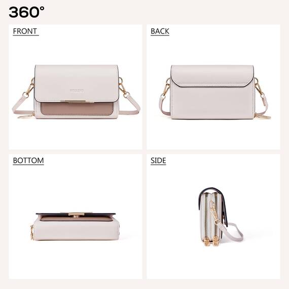 Roulens Klein Handy Umhängetasche,Damen Kleine Umhängetasche, Veganes Leder Crossbody Schultertasche Reisepass Handytasche mit Kartenschlitz Verstellbar Abnehmbar Schultergurt