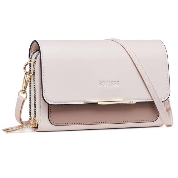 Roulens Klein Handy Umhängetasche,Damen Kleine Umhängetasche, Veganes Leder Crossbody Schultertasche Reisepass Handytasche mit Kartenschlitz Verstellbar Abnehmbar Schultergurt
