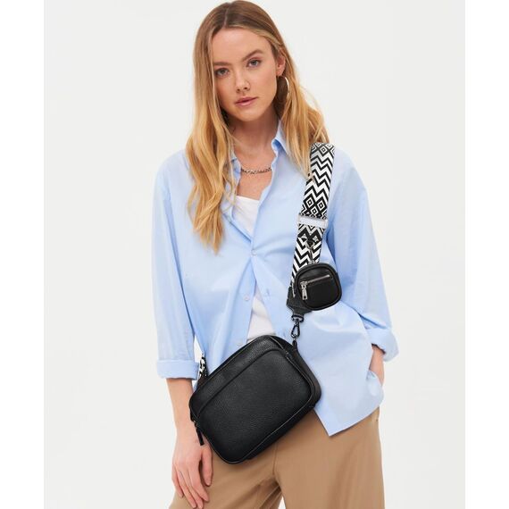 GASSDA Crossbody Bag Damen Kleine Umhängetasche Damen Breiter Gurt PU Leder Handtasche mit Abnehmbarem Schultergurt