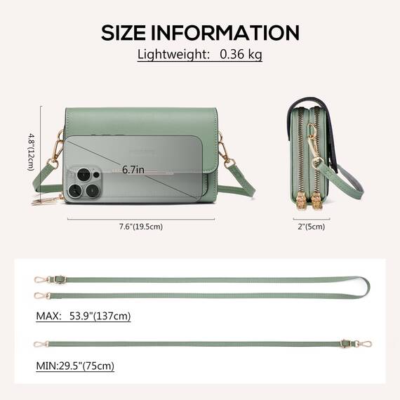 Roulens Klein Handy Umhängetasche,Damen Kleine Umhängetasche, Veganes Leder Crossbody Schultertasche Reisepass Handytasche mit Kartenschlitz Verstellbar Abnehmbar Schultergurt
