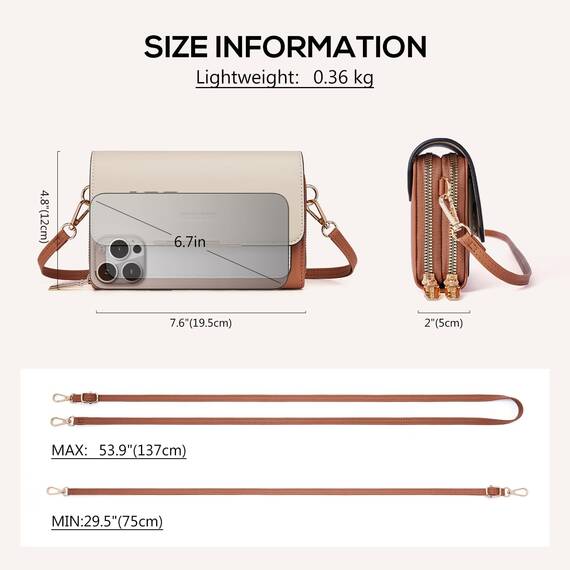 Roulens Klein Handy Umhängetasche,Damen Kleine Umhängetasche, Veganes Leder Crossbody Schultertasche Reisepass Handytasche mit Kartenschlitz Verstellbar Abnehmbar Schultergurt