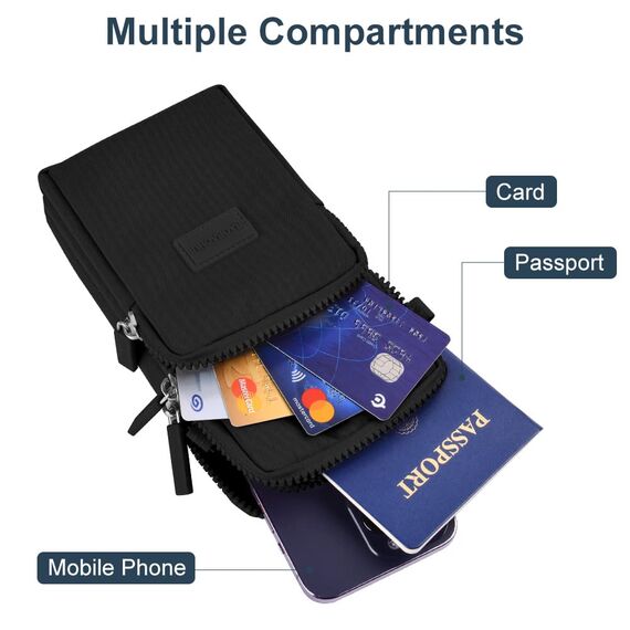 Aucuu Kleine Handytasche, Damen, Handytasche, Damen, mit verstellbarem Schultergurt, Oxford-Stoff, Crossbody-Tasche, Lauftasche, Armtasche, für Telefon mit 17,8 cm (7 Zoll) (mit Kopfhöreranschluss),