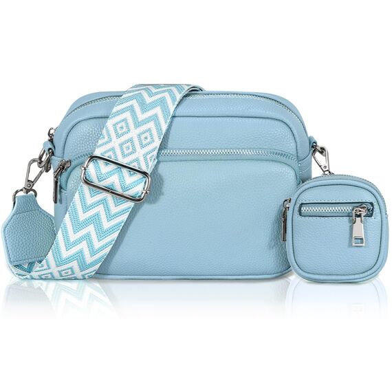 GASSDA Crossbody Bag Damen, Kleine Umhängetasche Damen Breiter Gurt PU Leder Handtasche mit Abnehmbarem Schultergurt