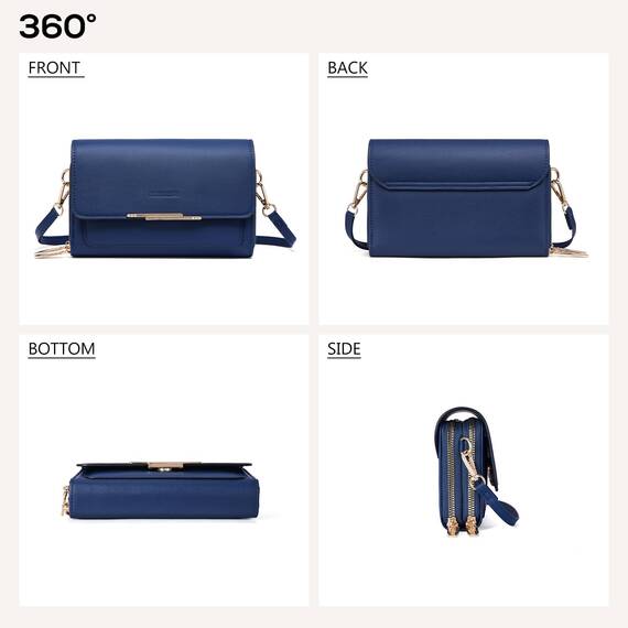 Roulens Klein Handy Umhängetasche,Damen Kleine Umhängetasche, Veganes Leder Crossbody Schultertasche Reisepass Handytasche mit Kartenschlitz Verstellbar Abnehmbar Schultergurt