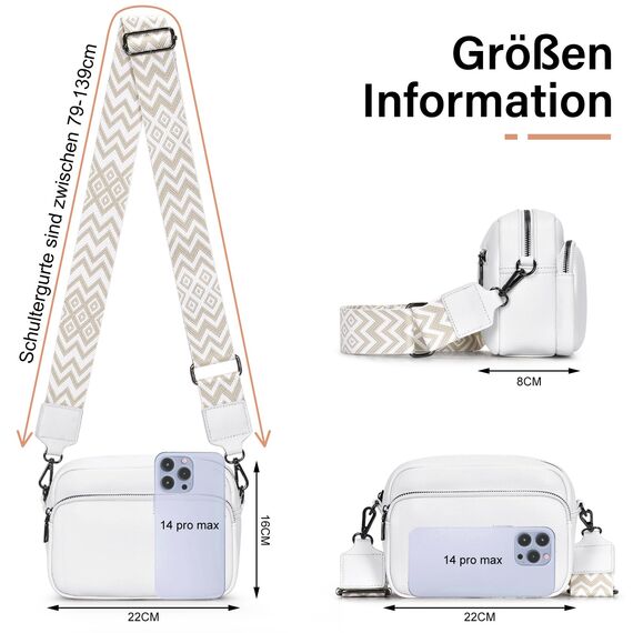 GASSDA Umhängetasche Damen Kleine Handtasche Damen PU Leder Crossbody Bag Moderne Taschen mit Abnehmbarem Schultergurt