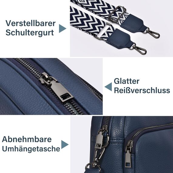 GASSDA Umhängetasche Damen Kleine Handtasche Damen PU Leder Crossbody Bag Moderne Taschen mit Abnehmbarem Schultergurt