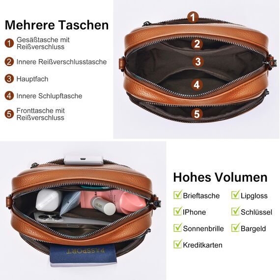 GASSDA Umhängetasche Damen Kleine Handtasche Damen PU Leder Crossbody Bag Moderne Taschen mit Abnehmbarem Schultergurt