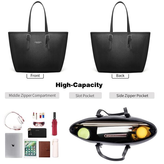 Jocose Moose Damen Handtasche Schultertasche, Vintage Leder Tasche Shopper Groß für BüRo Schule Einkauf, Geschenk mit Einer Damen Geldbörse