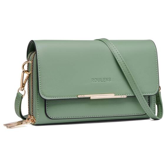 Roulens Klein Handy Umhängetasche,Damen Kleine Umhängetasche, Veganes Leder Crossbody Schultertasche Reisepass Handytasche mit Kartenschlitz Verstellbar Abnehmbar Schultergurt