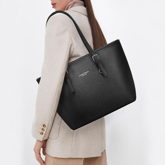 Jocose Moose Damen Handtasche Schultertasche, Vintage Leder Tasche Shopper Groß für BüRo Schule Einkauf, Geschenk mit Einer Damen Geldbörse