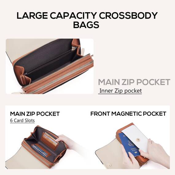 Roulens Klein Handy Umhängetasche,Damen Kleine Umhängetasche, Veganes Leder Crossbody Schultertasche Reisepass Handytasche mit Kartenschlitz Verstellbar Abnehmbar Schultergurt