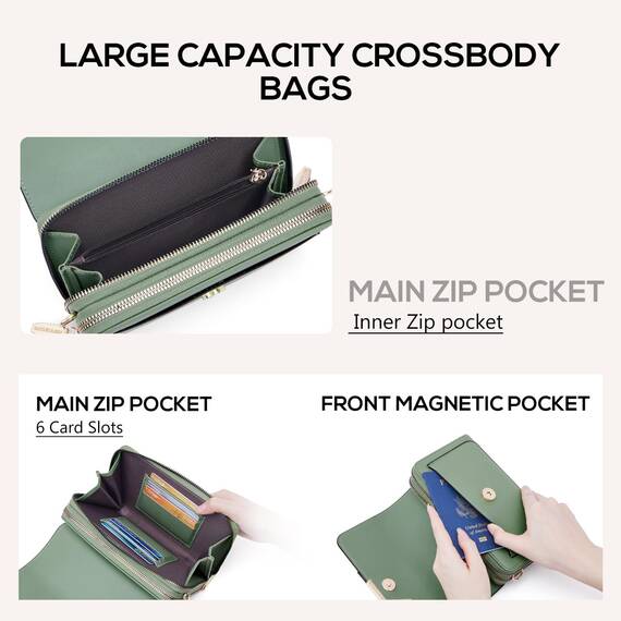 Roulens Klein Handy Umhängetasche,Damen Kleine Umhängetasche, Veganes Leder Crossbody Schultertasche Reisepass Handytasche mit Kartenschlitz Verstellbar Abnehmbar Schultergurt