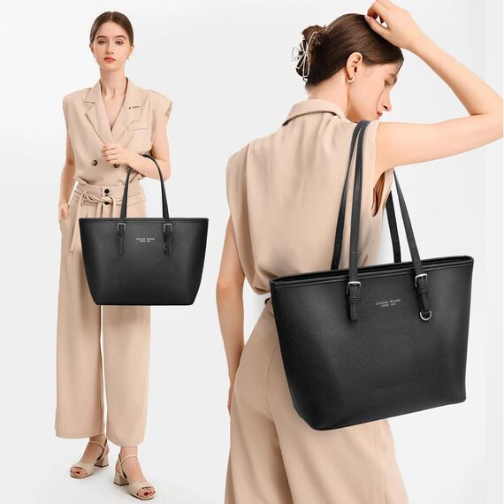 Jocose Moose Damen Handtasche Schultertasche, Vintage Leder Tasche Shopper Groß für BüRo Schule Einkauf, Geschenk mit Einer Damen Geldbörse