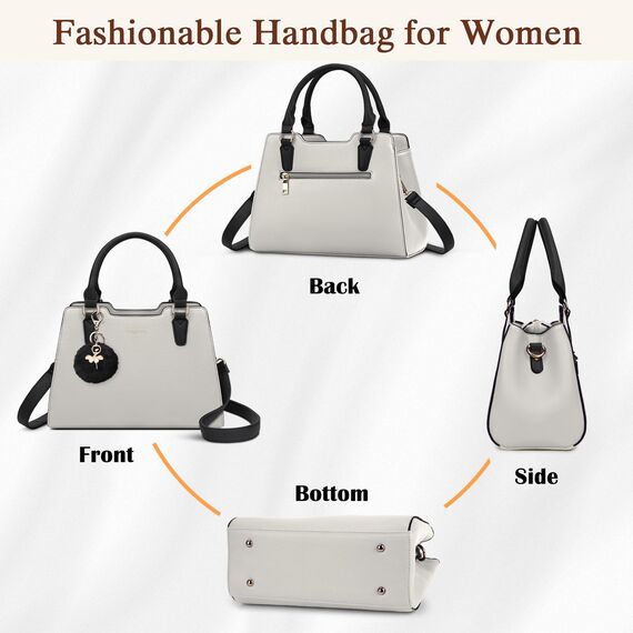 IGOLUMON Handtasche Damen Mittelgroß Tasche Leder Henkeltasche Damen-Henkeltaschen Tote Bag Handtaschen Taschen Schultertaschen Umhängetasche Schultertasche Damenhandtaschen Beige