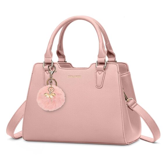 IGOLUMON Handtasche Damen Mittelgroß Tasche Leder Henkeltasche Damen-Henkeltaschen Tote Bag Handtaschen Taschen Schultertaschen Umhängetasche Schultertasche Damenhandtaschen Rosa