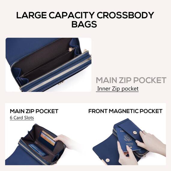Roulens Klein Handy Umhängetasche,Damen Kleine Umhängetasche, Veganes Leder Crossbody Schultertasche Reisepass Handytasche mit Kartenschlitz Verstellbar Abnehmbar Schultergurt