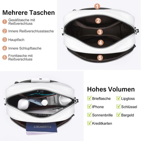 GASSDA Umhängetasche Damen Kleine Handtasche Damen PU Leder Crossbody Bag Moderne Taschen mit Abnehmbarem Schultergurt