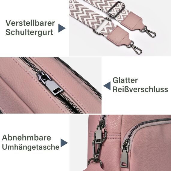 GASSDA Umhängetasche Damen Kleine Handtasche Damen PU Leder Crossbody Bag Moderne Taschen mit Abnehmbarem Schultergurt