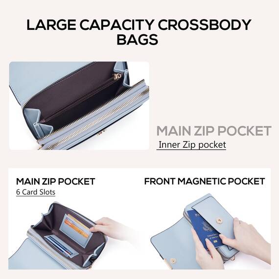 Roulens Klein Handy Umhängetasche,Damen Kleine Umhängetasche, Veganes Leder Crossbody Schultertasche Reisepass Handytasche mit Kartenschlitz Verstellbar Abnehmbar Schultergurt