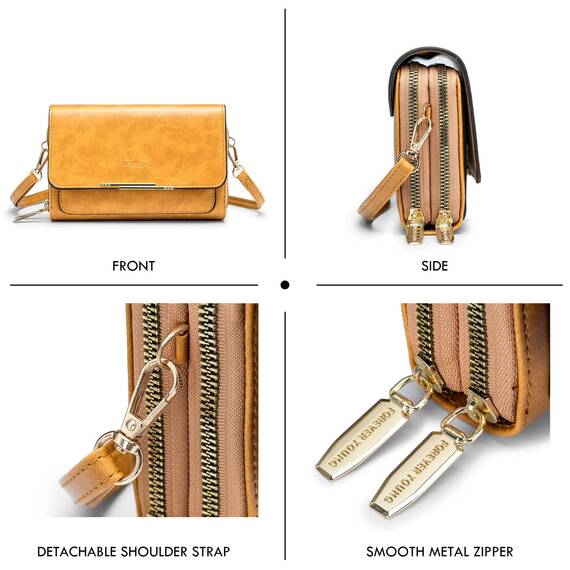 Roulens Klein Handy Umhängetasche,Damen Kleine Umhängetasche, Veganes Leder Crossbody Schultertasche Reisepass Handytasche mit Kartenschlitz Verstellbar Abnehmbar Schultergurt