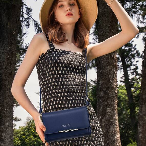 Roulens Klein Handy Umhängetasche,Damen Kleine Umhängetasche, Veganes Leder Crossbody Schultertasche Reisepass Handytasche mit Kartenschlitz Verstellbar Abnehmbar Schultergurt