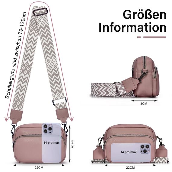 GASSDA Umhängetasche Damen Kleine Handtasche Damen PU Leder Crossbody Bag Moderne Taschen mit Abnehmbarem Schultergurt