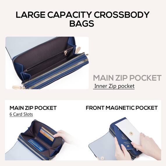 Roulens Klein Handy Umhängetasche,Damen Kleine Umhängetasche, Veganes Leder Crossbody Schultertasche Reisepass Handytasche mit Kartenschlitz Verstellbar Abnehmbar Schultergurt