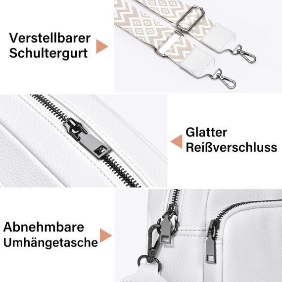GASSDA Umhängetasche Damen Kleine Handtasche Damen PU Leder Crossbody Bag Moderne Taschen mit Abnehmbarem Schultergurt