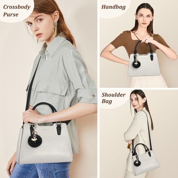 IGOLUMON Handtasche Damen Mittelgroß Tasche Leder Henkeltasche Damen-Henkeltaschen Tote Bag Handtaschen Taschen Schultertaschen Umhängetasche Schultertasche Damenhandtaschen Beige