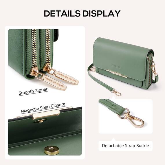 Roulens Klein Handy Umhängetasche,Damen Kleine Umhängetasche, Veganes Leder Crossbody Schultertasche Reisepass Handytasche mit Kartenschlitz Verstellbar Abnehmbar Schultergurt