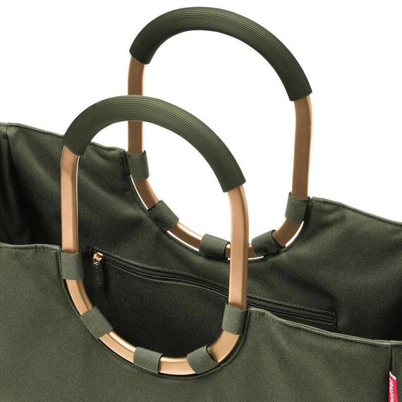 reisenthel loopshopper L forest gold – Stabile Tasche mit praktischen Fächern aus recycelten PET-Flaschen – Charmantes und wasserabweisendes Design