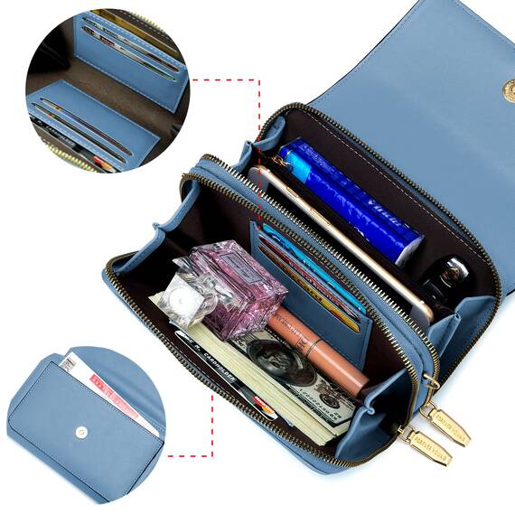 Roulens Klein Handy Umhängetasche,Damen Kleine Umhängetasche, Veganes Leder Crossbody Schultertasche Reisepass Handytasche mit Kartenschlitz Verstellbar Abnehmbar Schultergurt