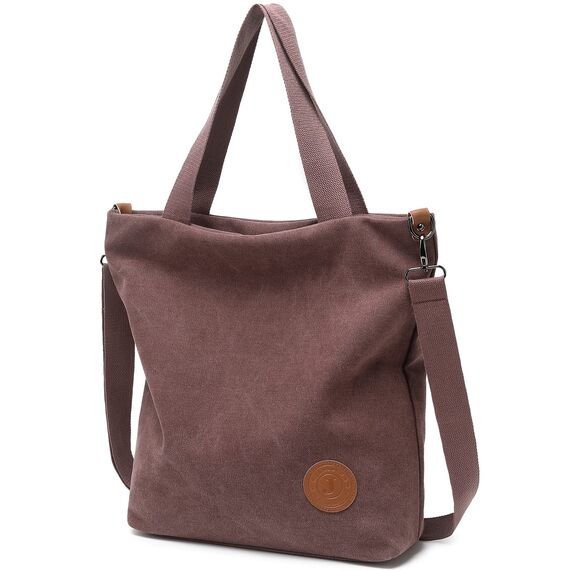 JANSBEN Damen Canvas Handtasche Schultertasche Casual Multifunktionale Umhängetaschen Groß für Arbeit Schule Shopper Lässige täglich
