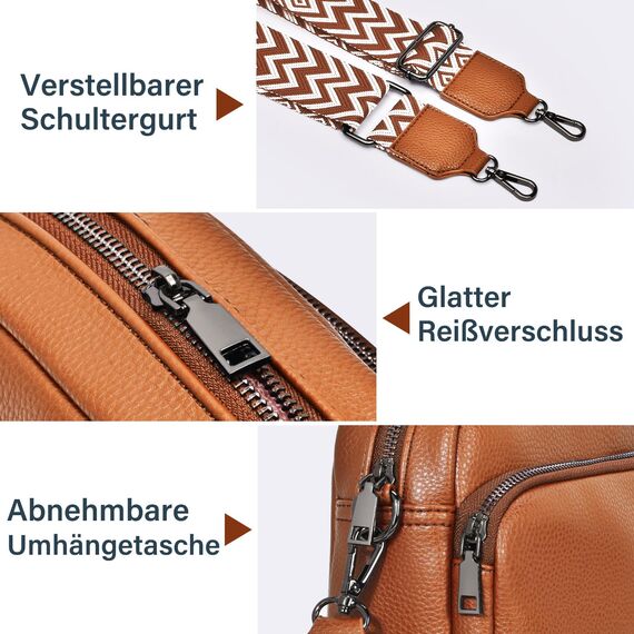 GASSDA Umhängetasche Damen Kleine Handtasche Damen PU Leder Crossbody Bag Moderne Taschen mit Abnehmbarem Schultergurt