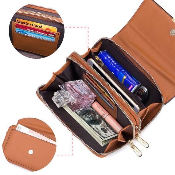 Roulens Klein Handy Umhängetasche,Damen Kleine Umhängetasche, Veganes Leder Crossbody Schultertasche Reisepass Handytasche mit Kartenschlitz Verstellbar Abnehmbar Schultergurt