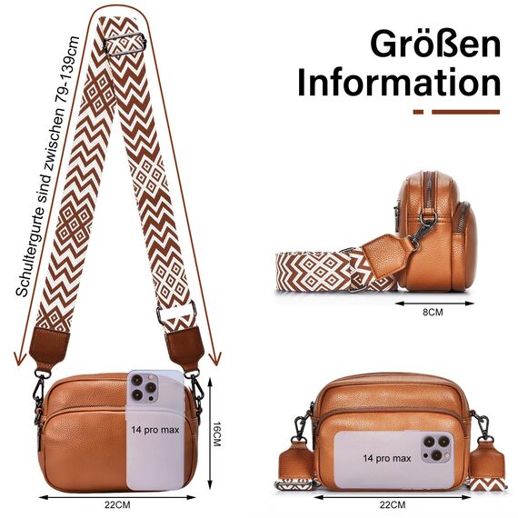 GASSDA Umhängetasche Damen Kleine Handtasche Damen PU Leder Crossbody Bag Moderne Taschen mit Abnehmbarem Schultergurt