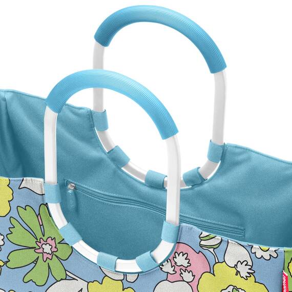 reisenthel loopshopper L Stabile Tasche mit praktischen Fächern aus recycelten PET-Flaschen Charmantes und wasserabweisendes Design, Farbe:florist lagoon