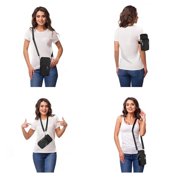 Aucuu Handytasche zum Umhängen Damen，Nylon Kleine Umhängetasche mit Kopfhörer Eingang，Mini Crossbody Schultertasche Handytasche，Handy Schultertasche ür Handy unter 7 Zoll