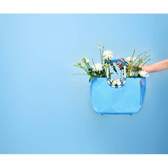 reisenthel loopshopper L Stabile Tasche mit praktischen Fächern aus recycelten PET-Flaschen Charmantes und wasserabweisendes Design, Farbe:twist azure