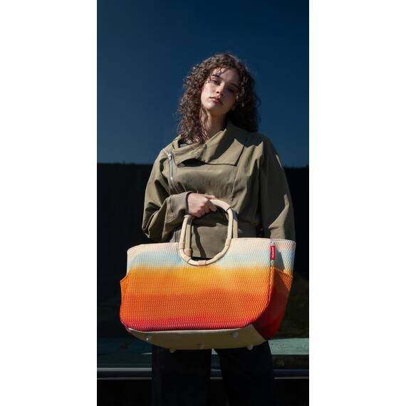 reisenthel loopshopper L mesh tropical – Stabile Tasche mit praktischen Fächern aus recycelten PET-Flaschen – Charmantes und wasserabweisendes Design