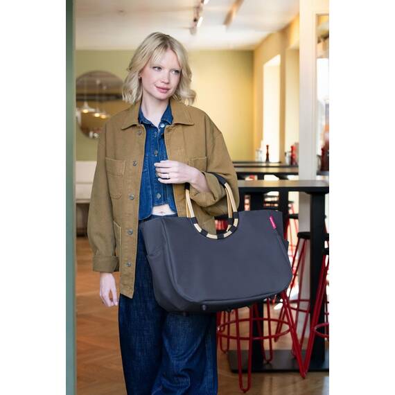 reisenthel loopshopper L midnight gold – Stabile Tasche mit praktischen Fächern aus recycelten PET-Flaschen – Charmantes und wasserabweisendes Design